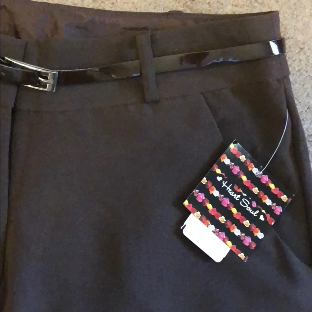Brown HEART & SOUL Flat Front Dress Pants, size 9